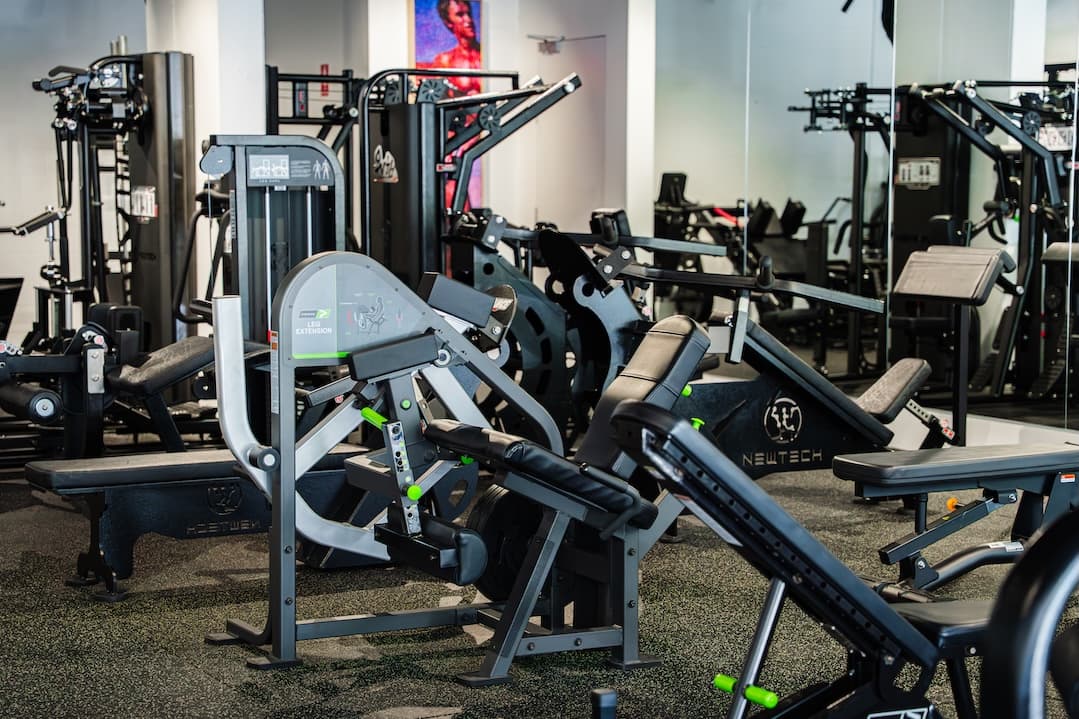 Leg extension machines and gym equipment