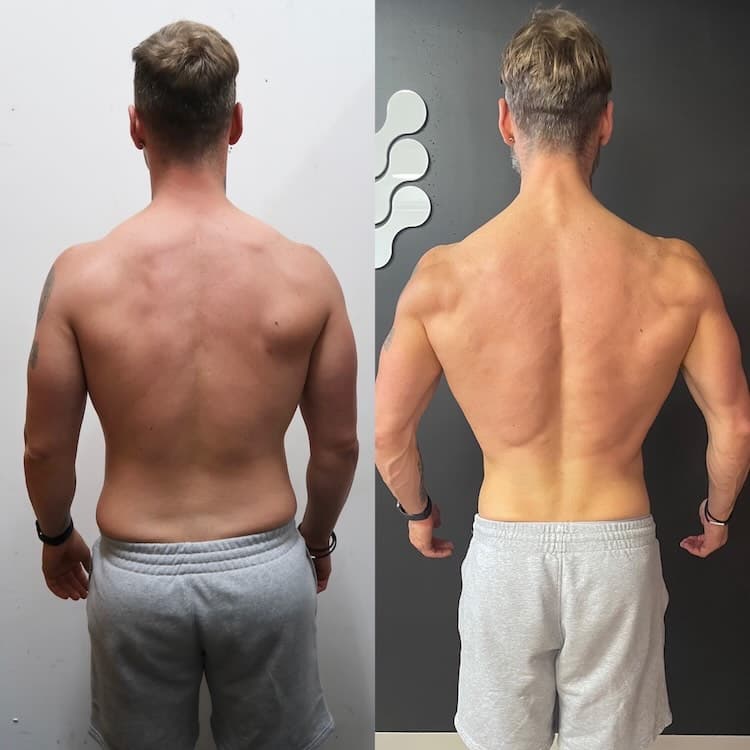 Client transformation - man back muscle definition
