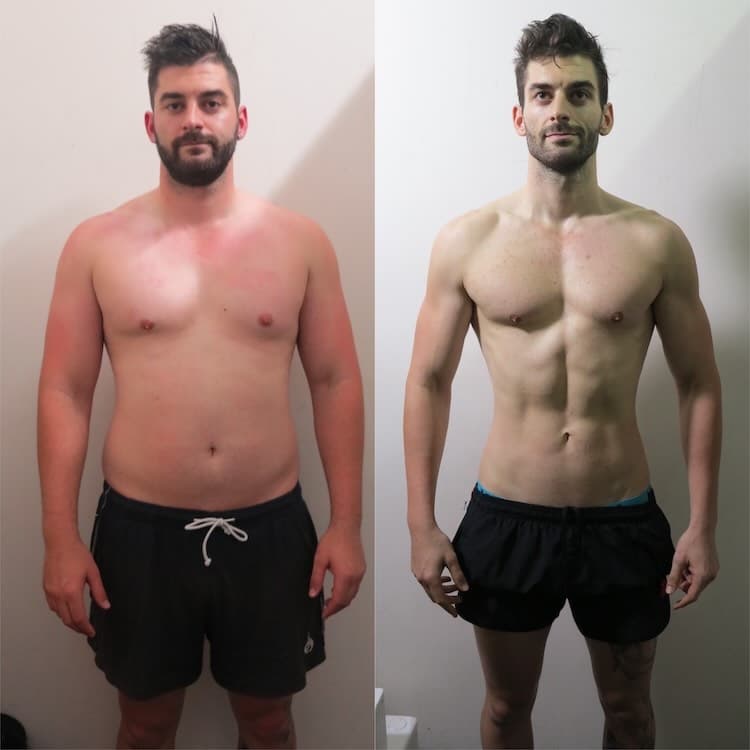 Client transformation - man fat loss and lean physique