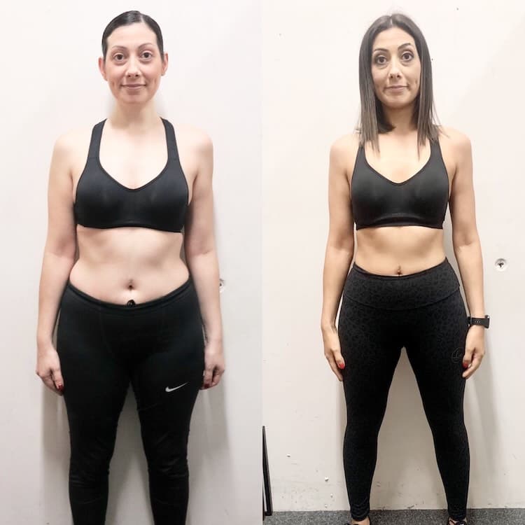 Client transformation - woman toning and slimming