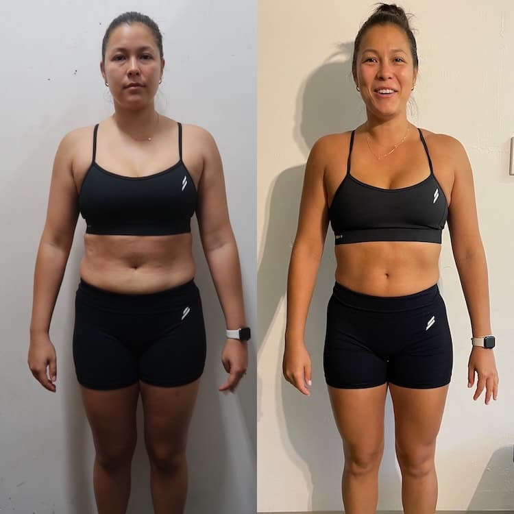 Client transformation - woman significant body recomposition