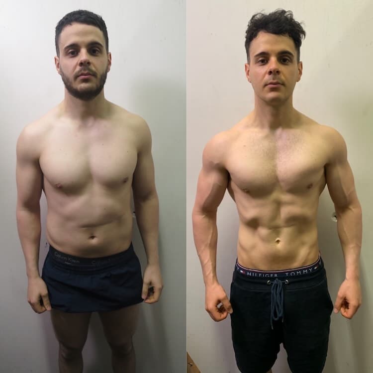 Client transformation - man dramatic muscle definition