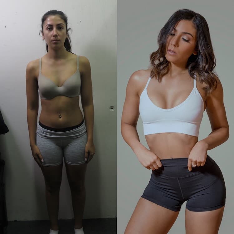 Client transformation - woman toning and confidence