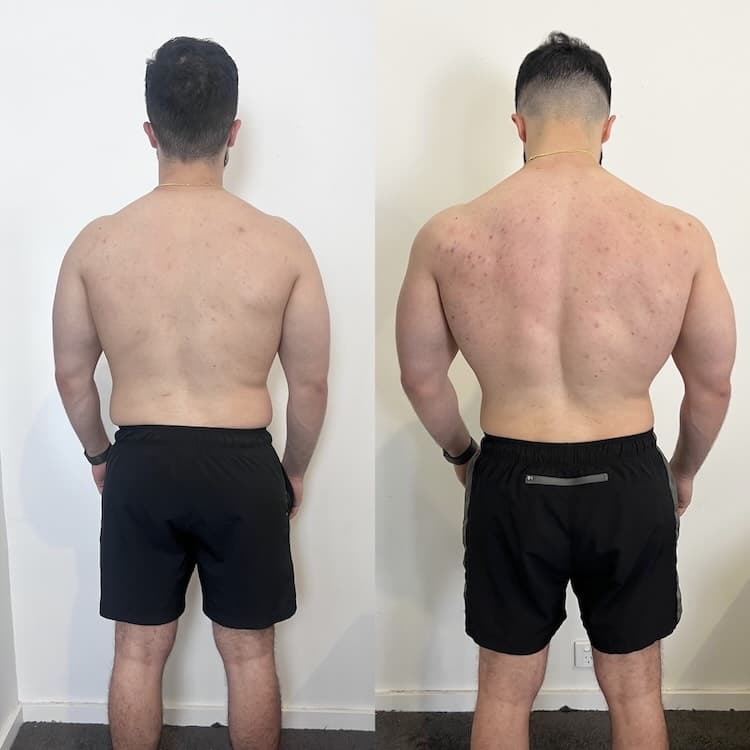 Client transformation - man back width and muscle